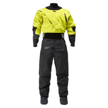 Load image into Gallery viewer, NRS Axiom Dry Suit Chartreuse front a t Alder Creek Kayak and Canoe