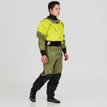Load image into Gallery viewer, NRS Axiom gore tex pro dry suit Mens front chartreuse