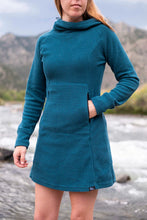 Load image into Gallery viewer, River Station Z Fleece Hooded Dress Teal