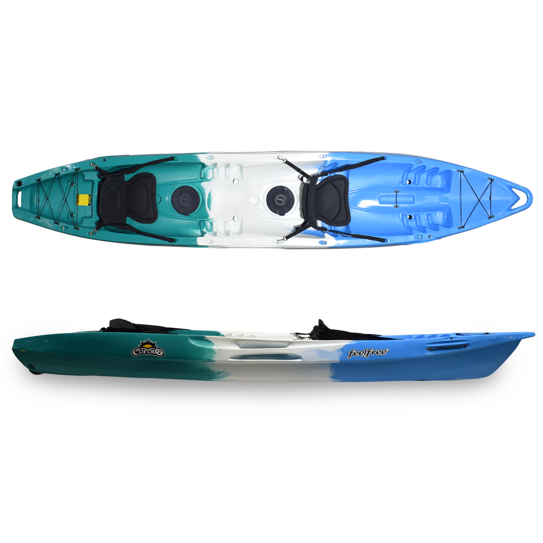 Feelfree Corona best sit on top kayak for tandem paddlers. Ice Cool.