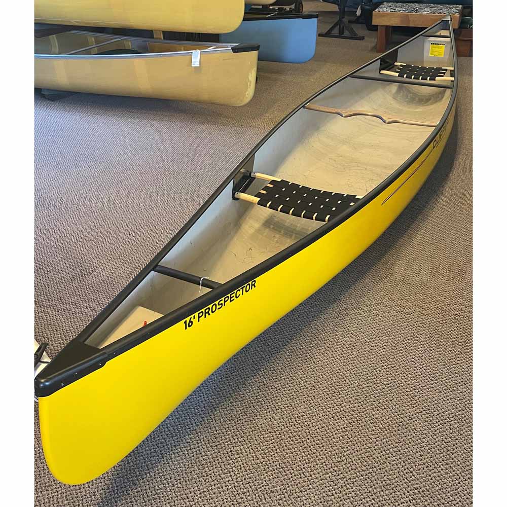 16' Clipper Prospector touring canoe fiberglass at Alder Creek Kayak and Canoe. A time tested design for an all-around canoe.