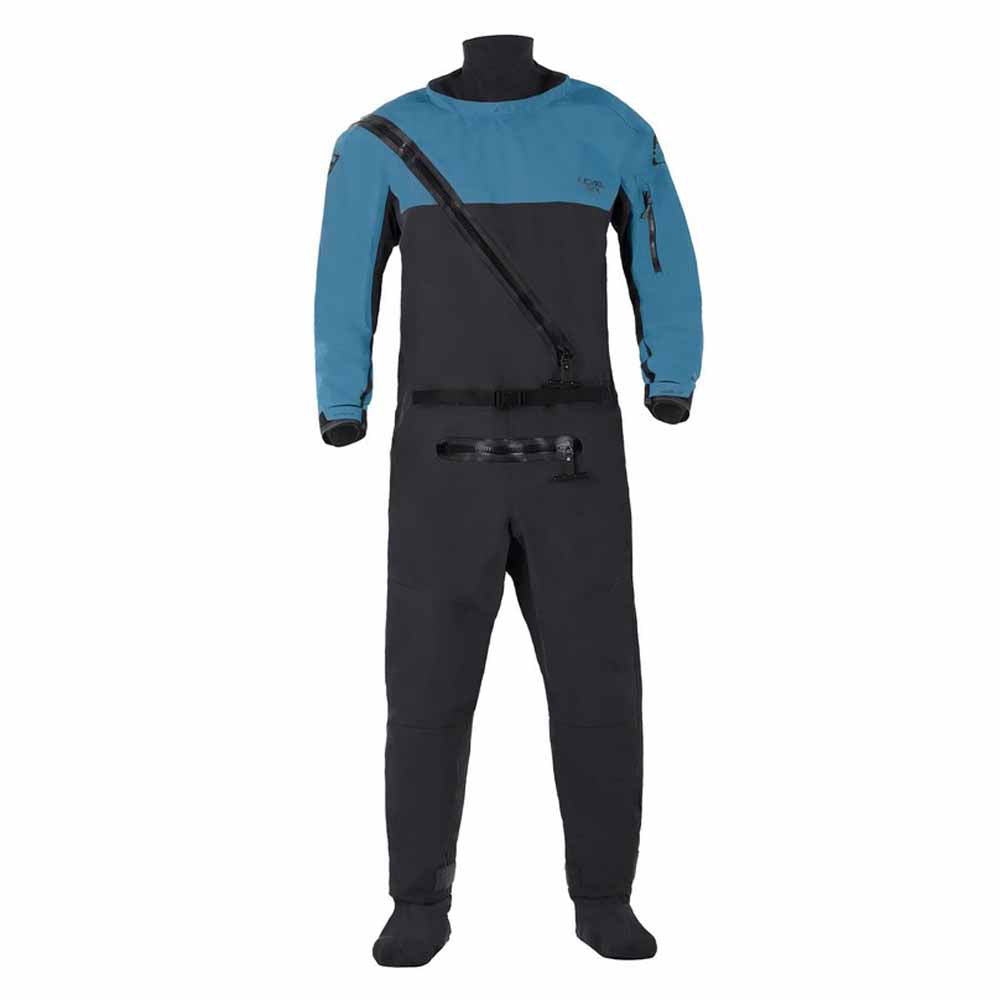 LevelSix Cronos drysuit crater blue old logo front