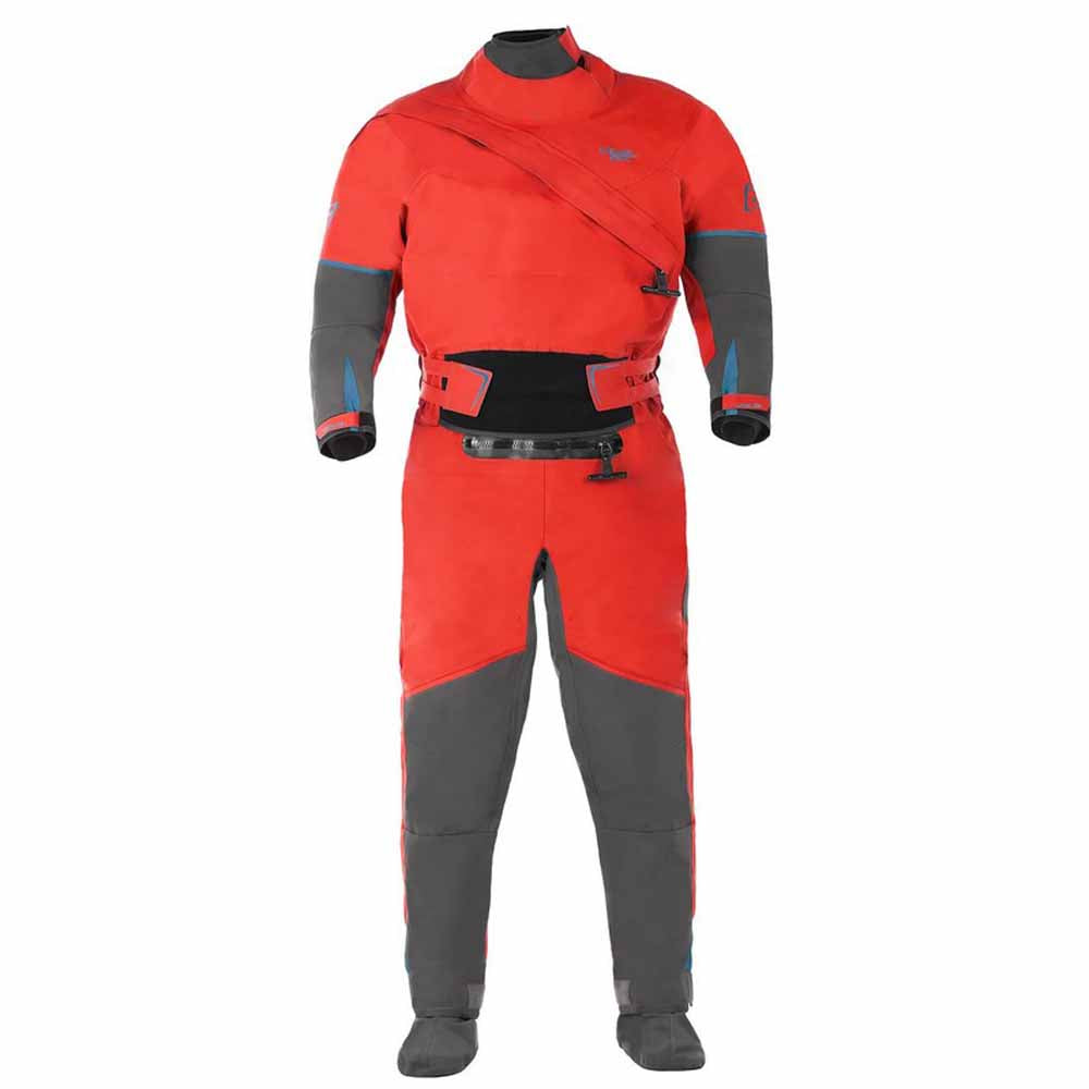 LevelSix Odin drysuit molten lava front at Alder Creek Kayak and Canoe in Portland, OR