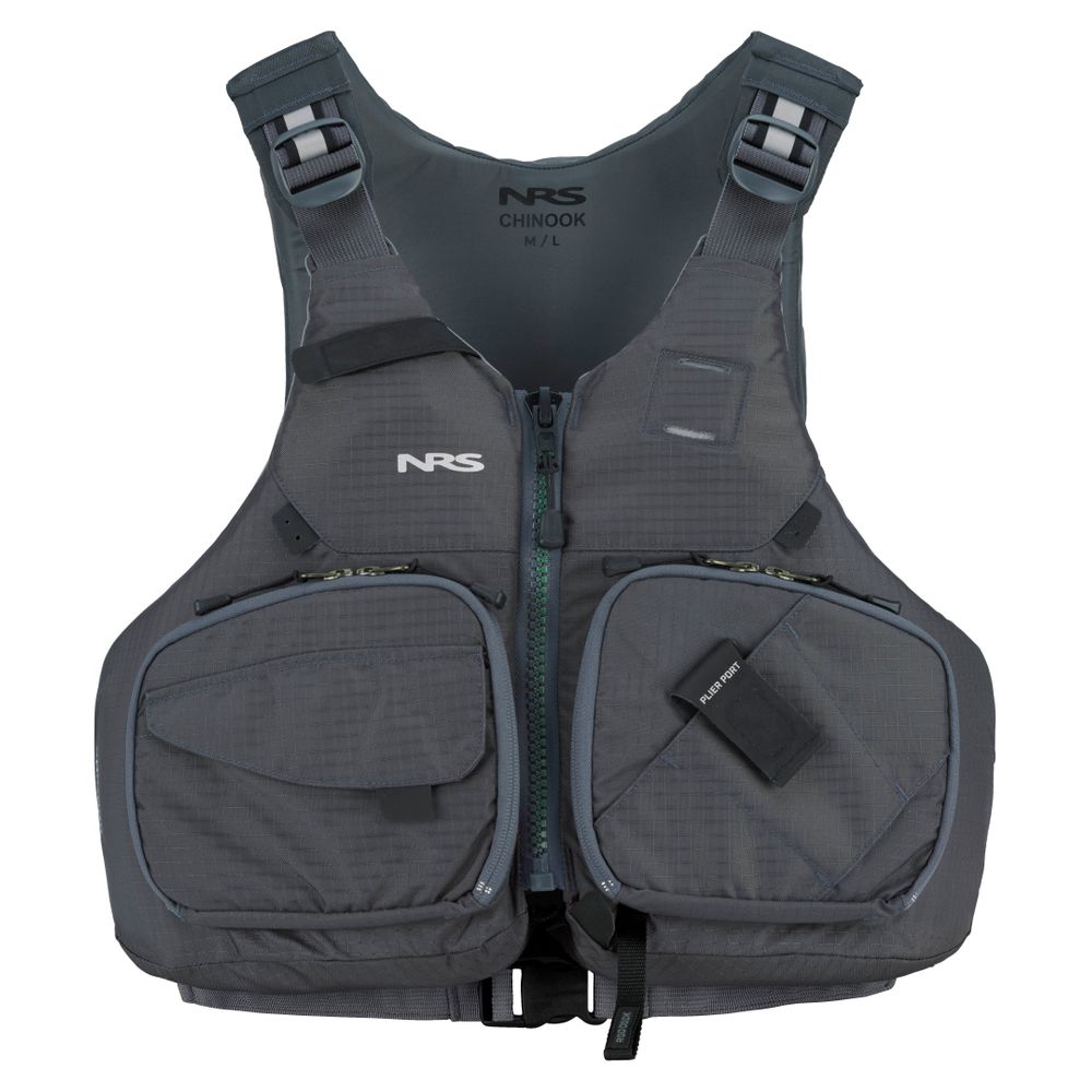 NRS Chinook Angler PFD 2025 charcoal front