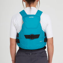 Load image into Gallery viewer, NRS Ninja Pro Rescue PFD aqua back
