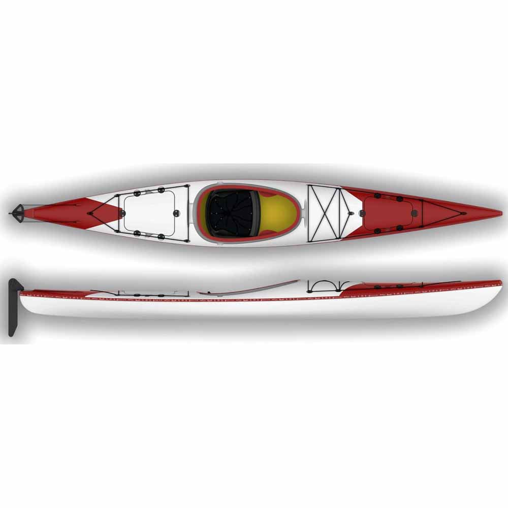 Norse Kayaks Eir fiberglass touring kayak red
