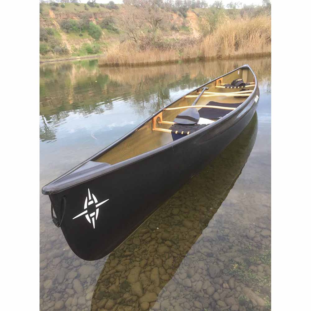 Northstar Polaris Blacklite Touring Canoe with E6 Carbon Trim, Kneeling Thwart, Internal Skid Plates and Carbon Footbrace