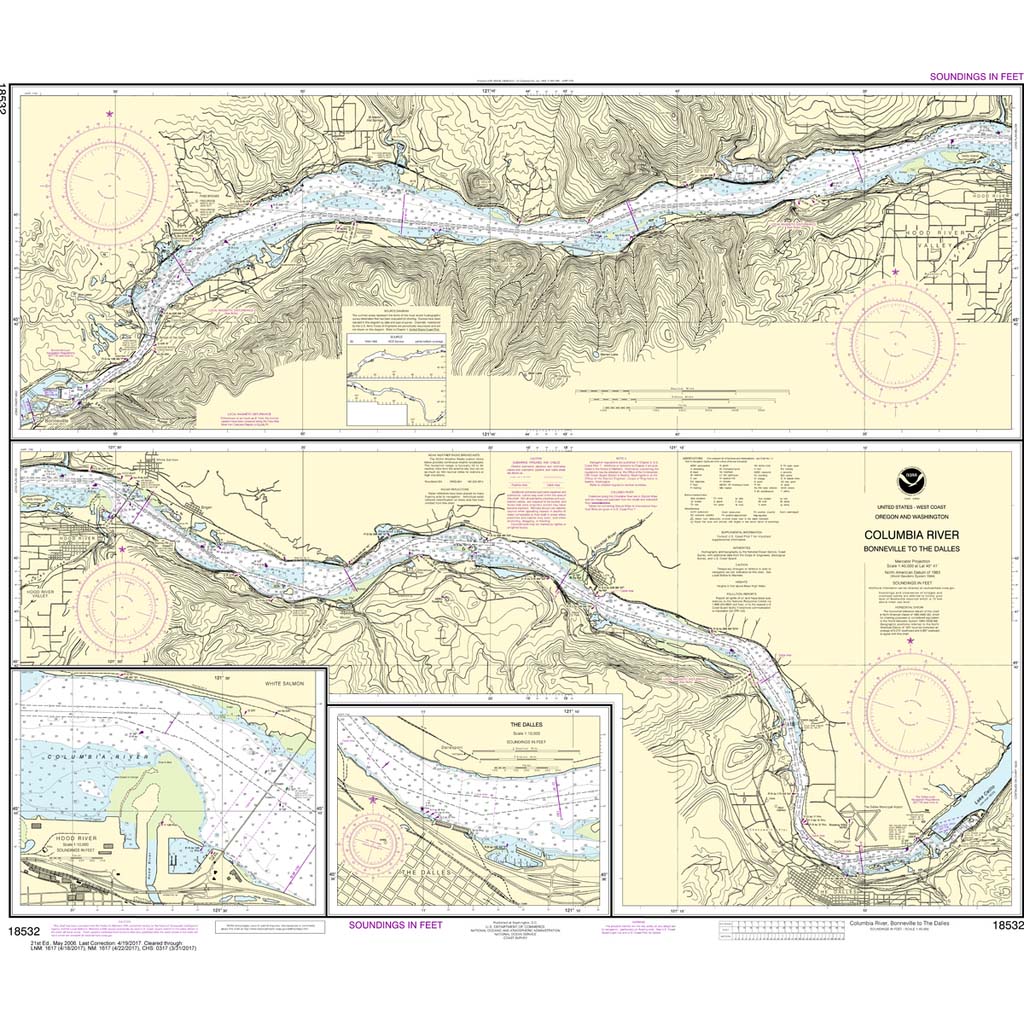 Columbia River Bonneville to The Dalles NOAA Chart 18532