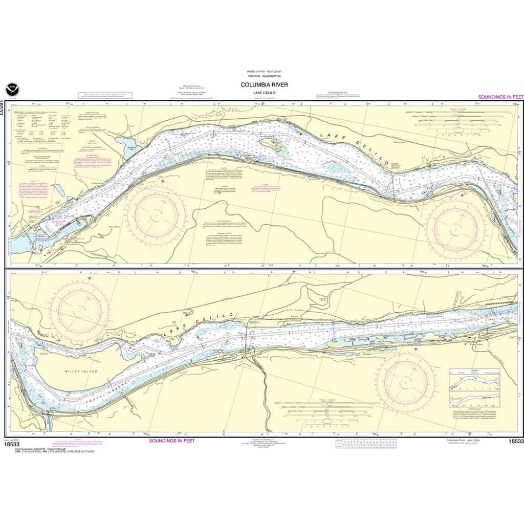 Columbia River Lake Celilo - NOAA Chart 18533