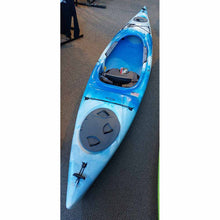 Load image into Gallery viewer, Current Designs Solara 120 recreational kayak in sky at Alder Creek in Portland OR.
