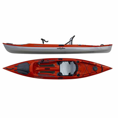 Eddyline Caribbean 12FS fishing kayak red silver 