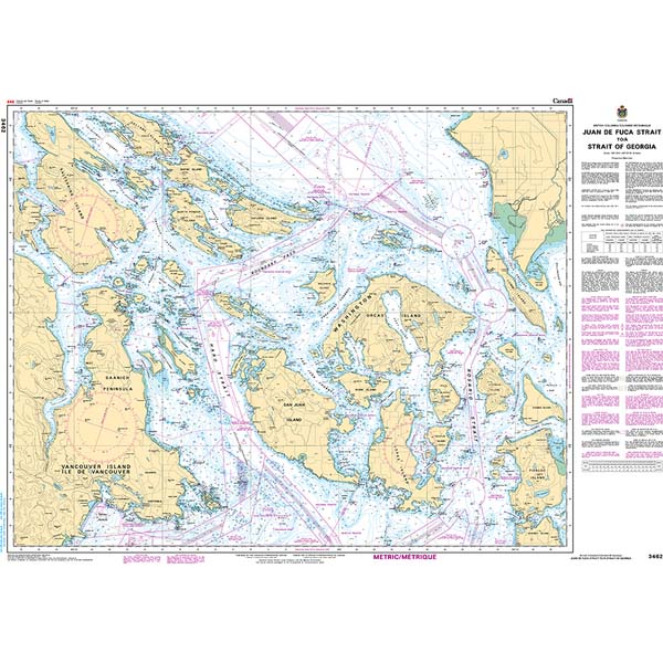 Juan de Fuca Strait to Strait of Georgia Chart CHS 3462