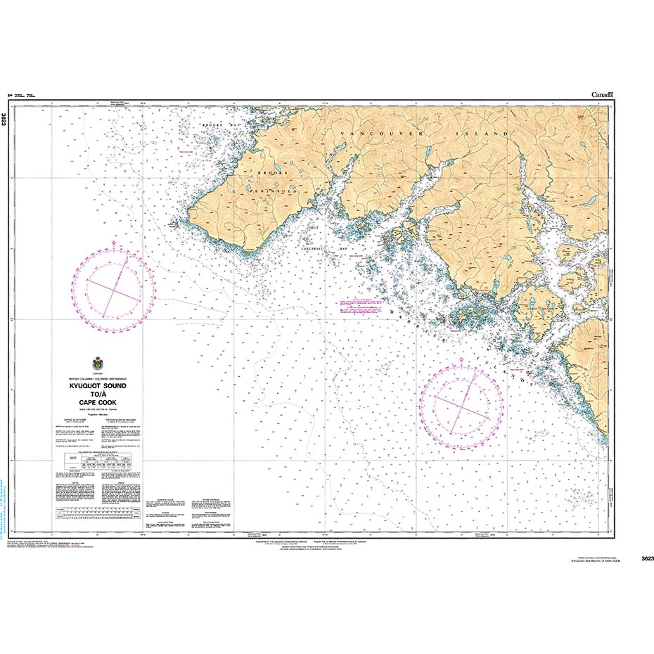 Kyuquot Sound to Cape Cook Chart CHS 3623