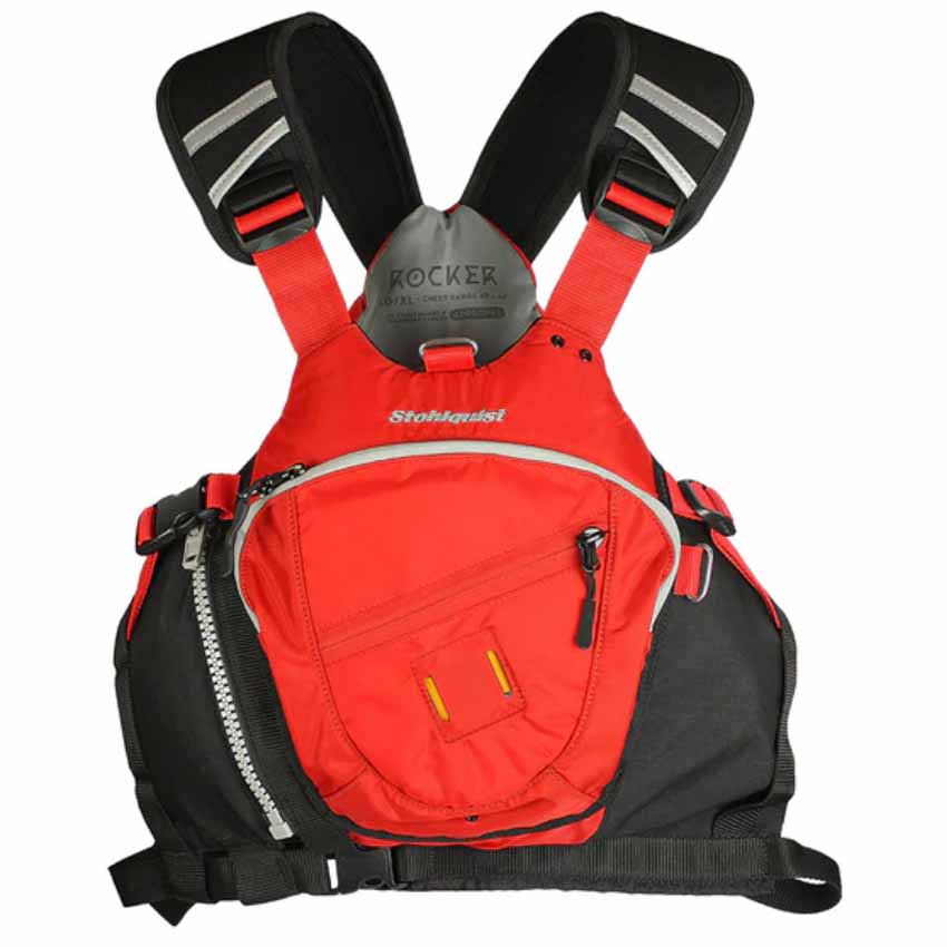 Stohlquist Rocker Red high mobility PFD at Alder Creek Kayak and Canoe in Portland OR whitewater PFD