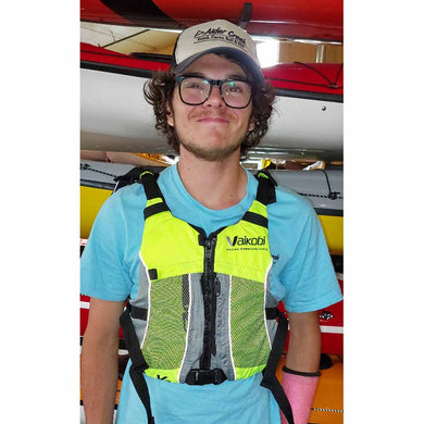 Vaikobi V3 Ocean Racing PFD fluoro yellow at Alder Creek Kayak and Canoe