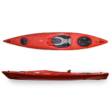 Load image into Gallery viewer, The Feelfree Aventura 125 V2 with Skeg is the best day touring kayak in polyethylene. Velocity Red.
