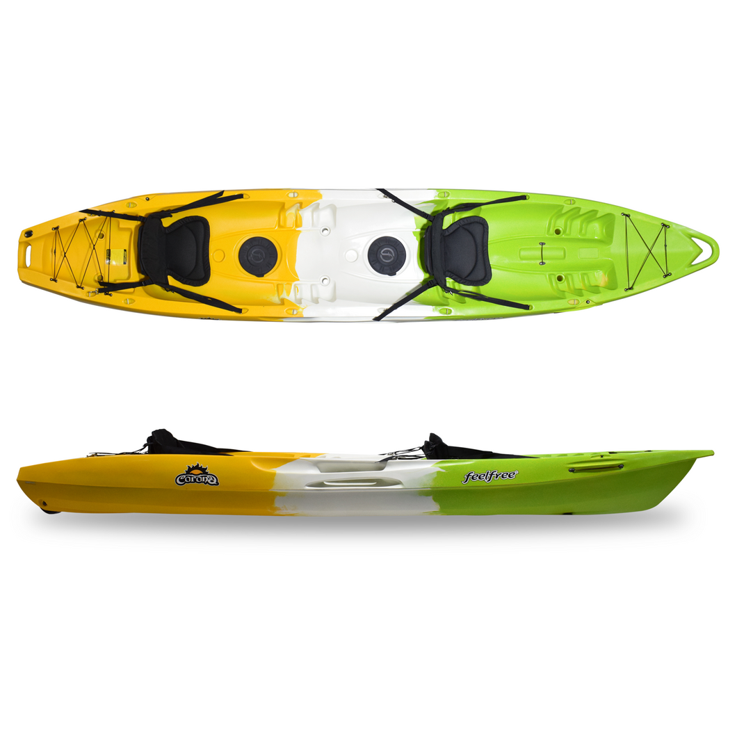 Feelfree Corona top rated tandem kayak. Melon.