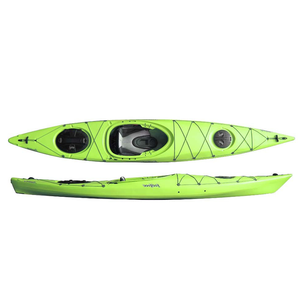 Top rated day touring kayak Feelfree Aventura 140 V2 with Skeg Lime.